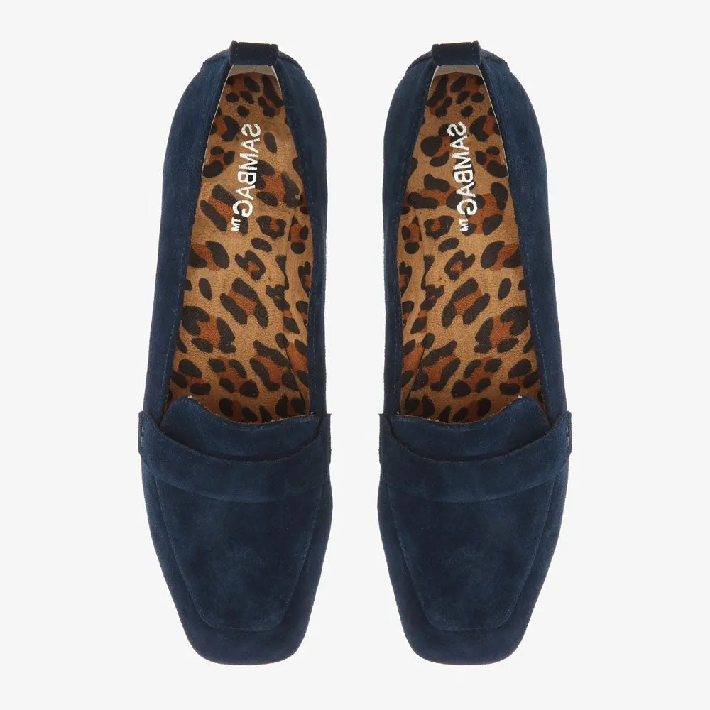 Alessandra Navy Suede loafer