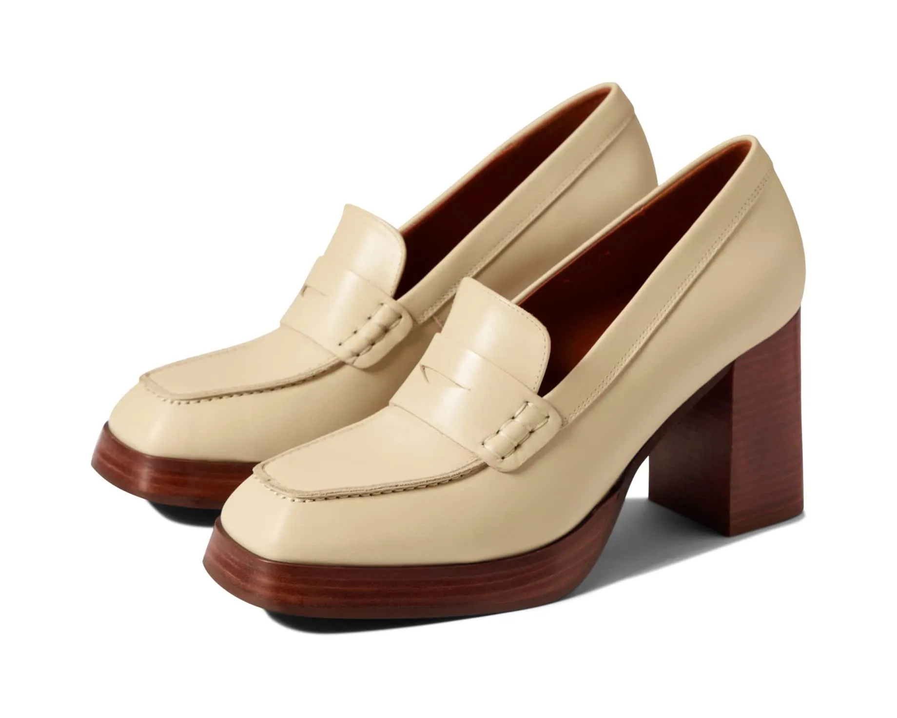 Alohas - Busy High Heel Loafers in Ivory