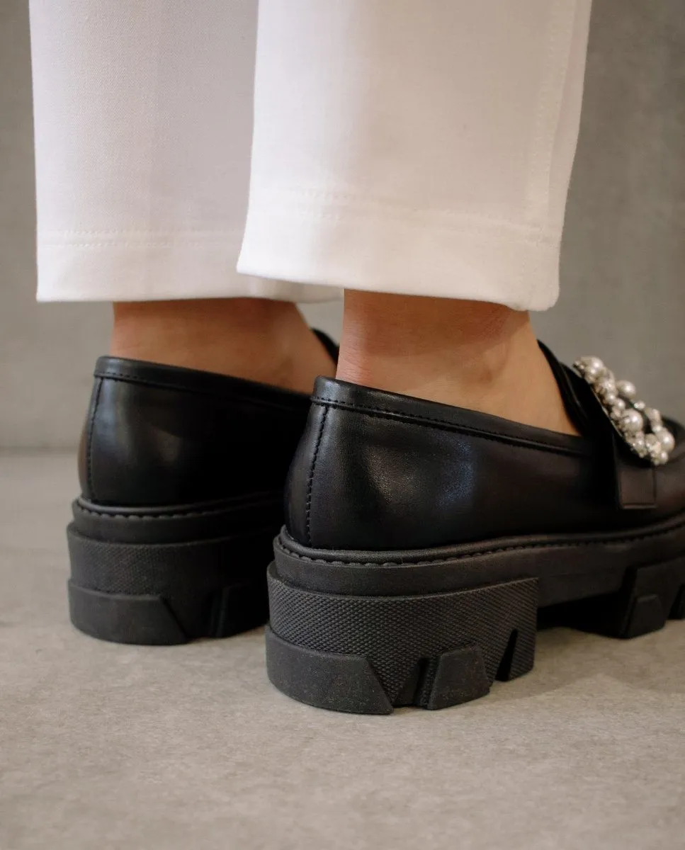 Alohas - Trailblazer Crystal Black Chunky Leather Loafers