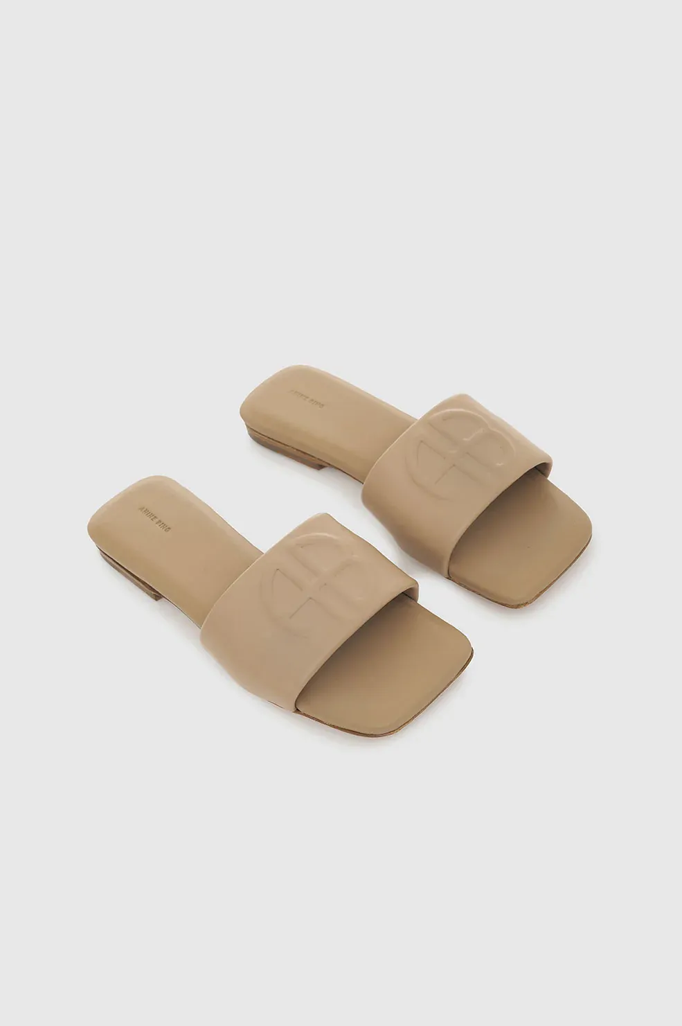 Anine Bing - Ria Slides in Butterscotch Monogram