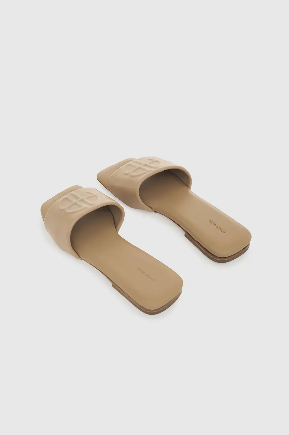 Anine Bing - Ria Slides in Butterscotch Monogram