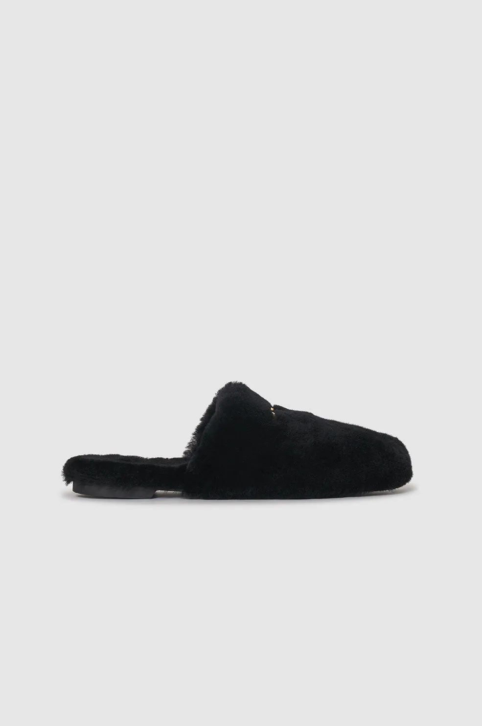 Anine Bing - Shearling Mules in Black