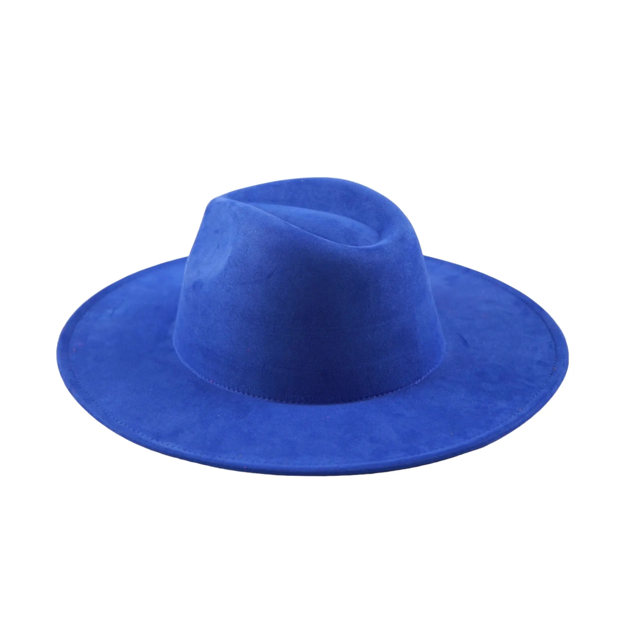 Atlanta Suede Wide Brim Fedora - Blue