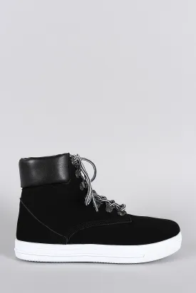 Bamboo High Top Round Toe Lace Up Sneaker