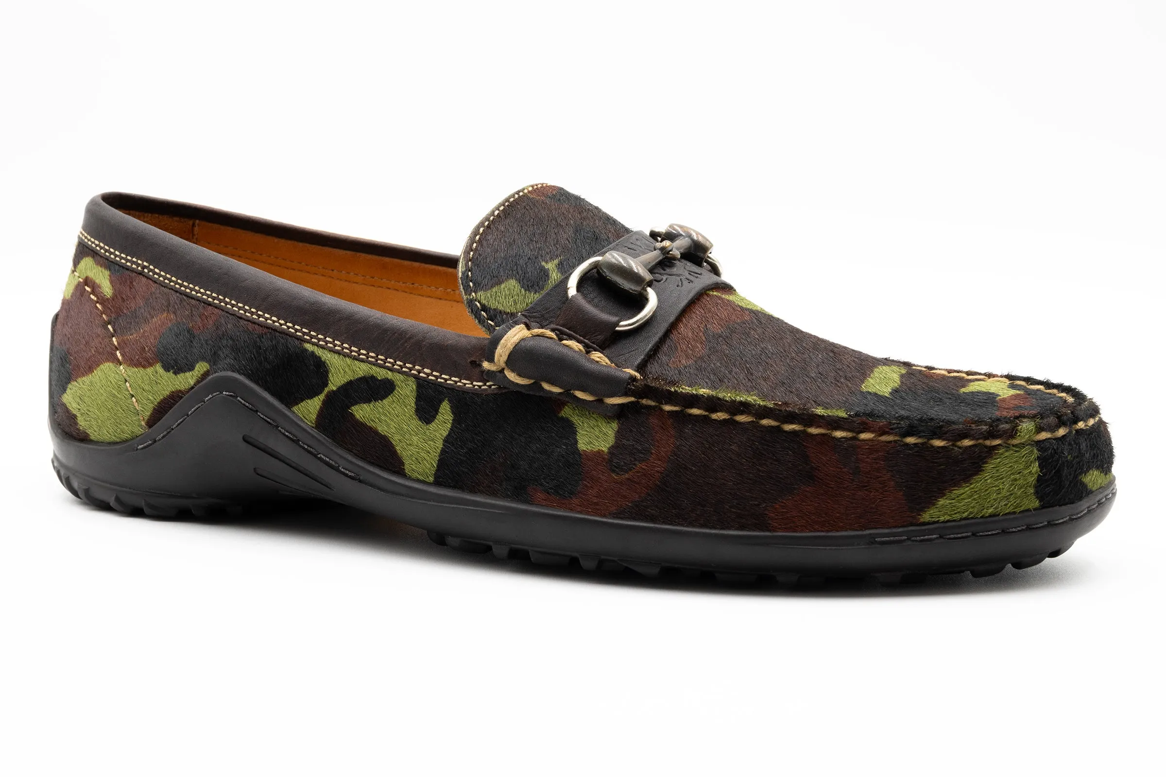 Bill "Hair On" Leather Horse Bit Loafers - Camo