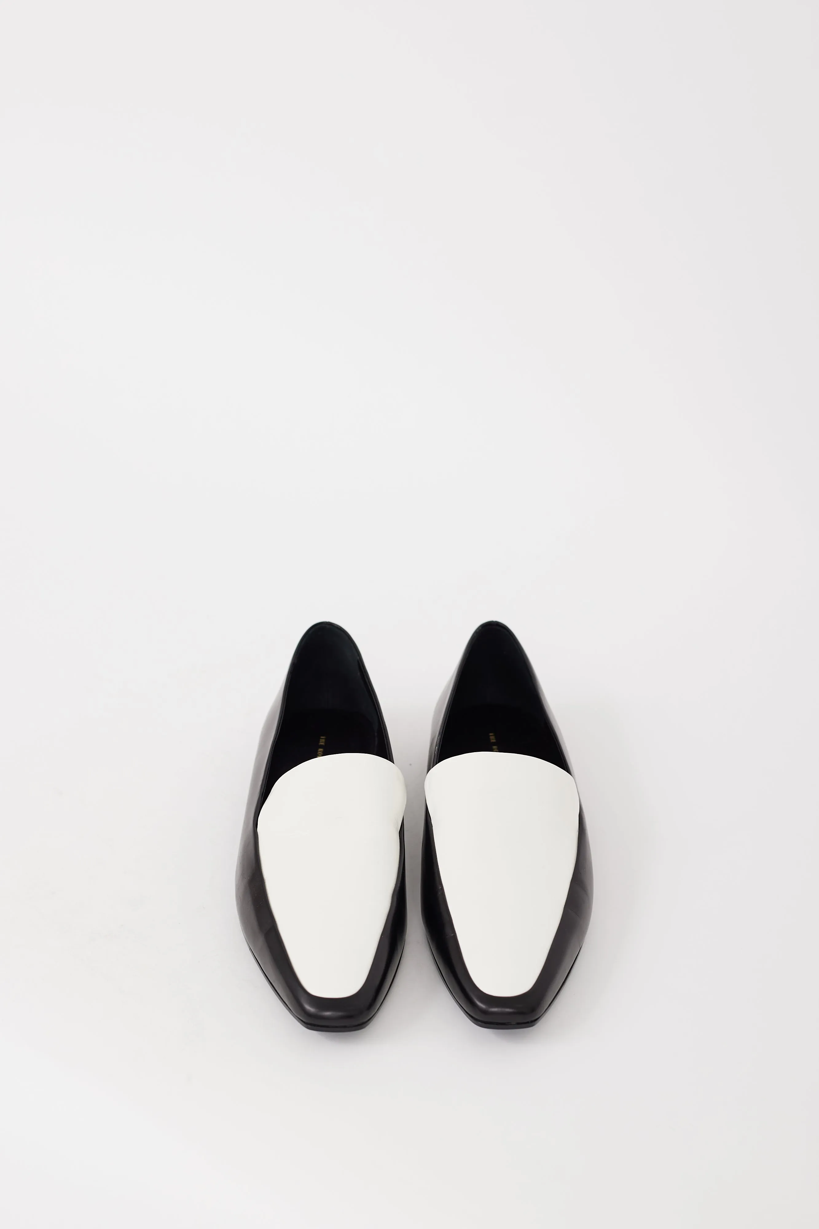 Black & White Leather Minimal Loafer