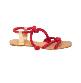 Caliza Flat Sandals - Red