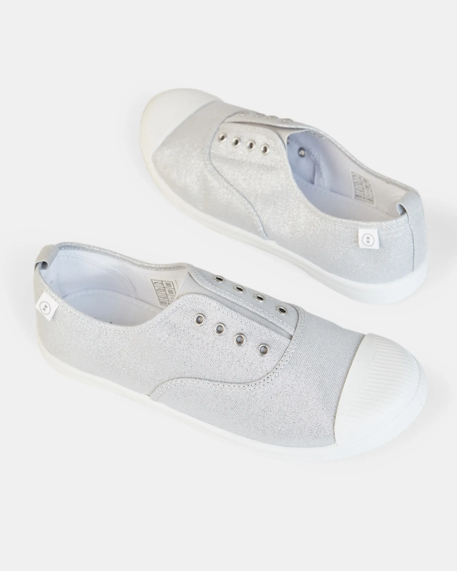 Euro Canvas Plimsole - Metallic Silver