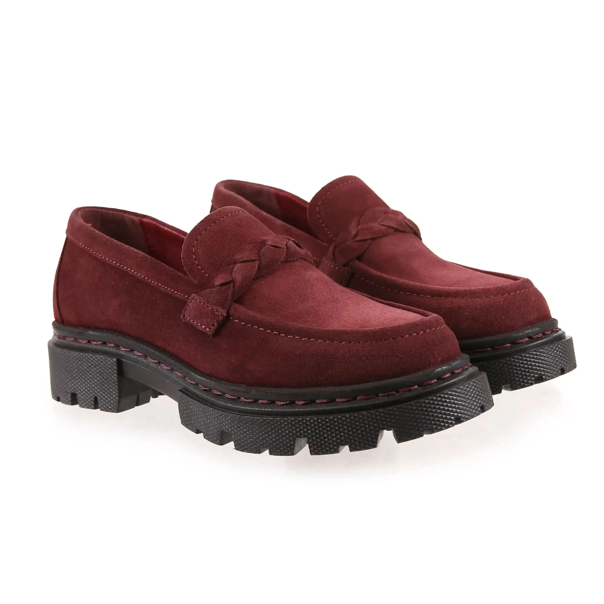 Hackney Burgundy Suede Loafers