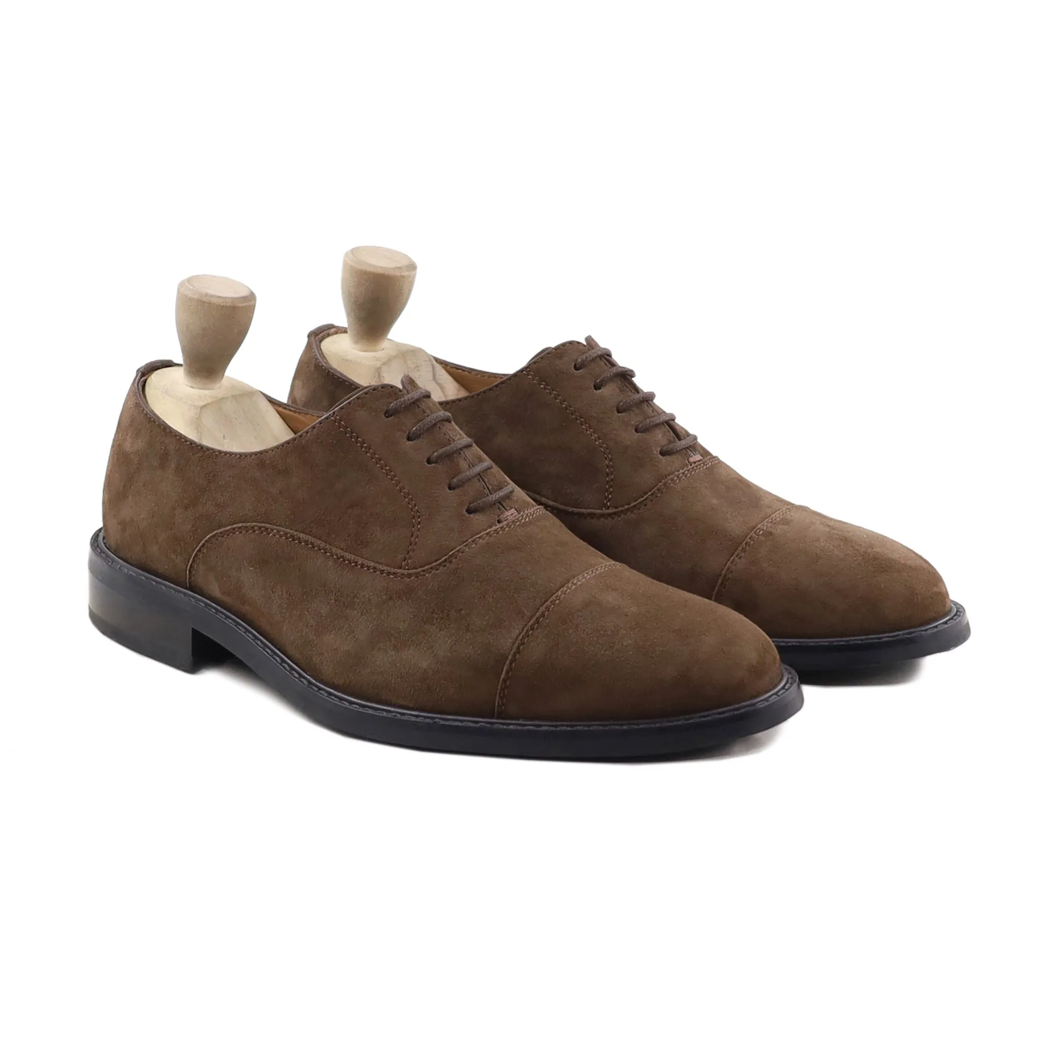 Itachi - Men's Light Brown Kid Suede Oxford Shoe