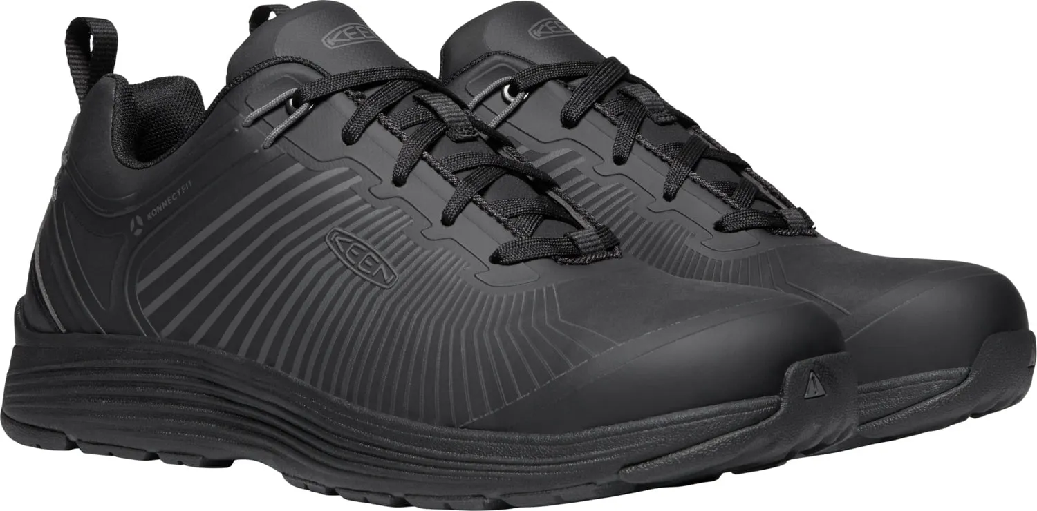 Keen Utility Mens Sparta XT Black/Black Faux Leather Work Shoes