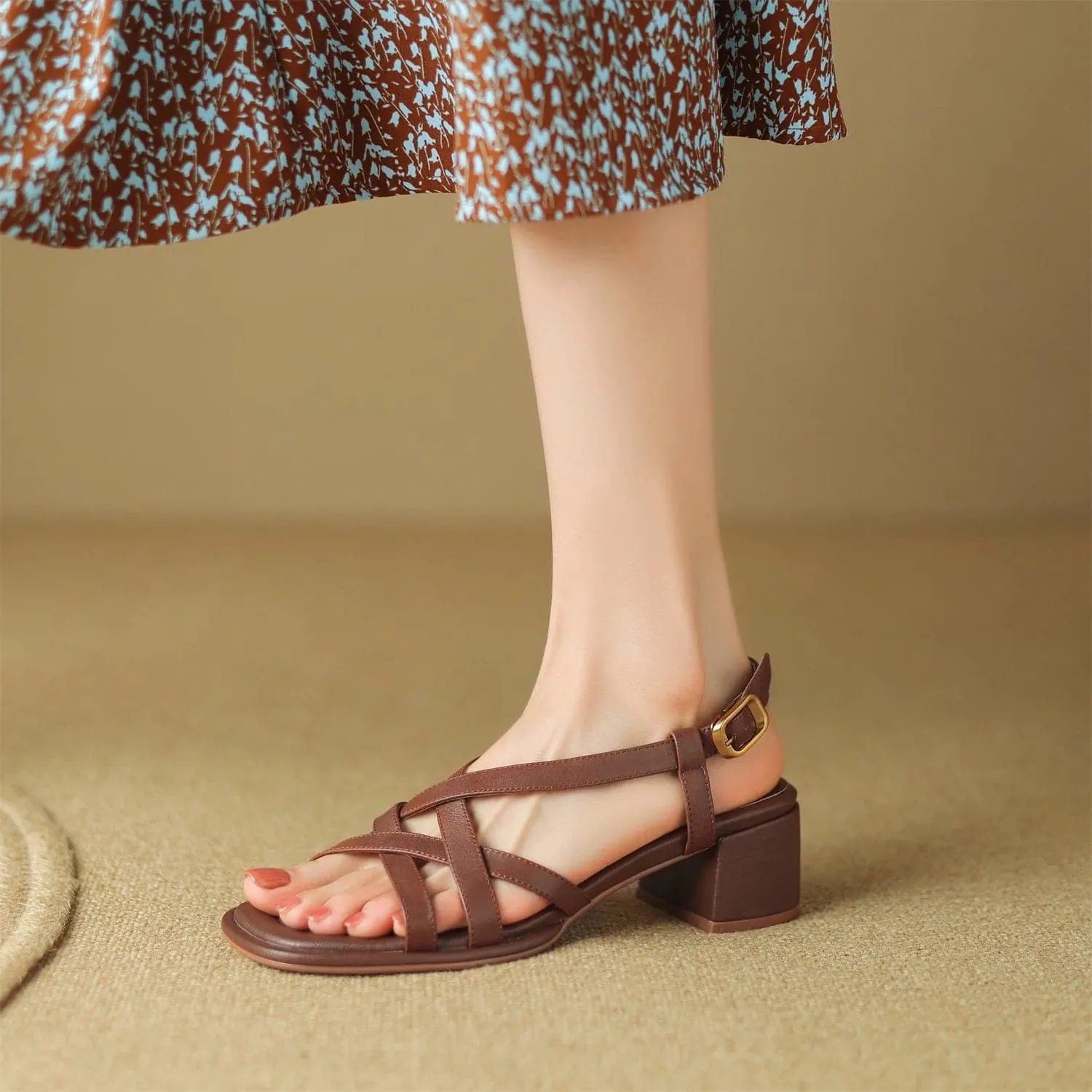 Leather Open Toe Sandals