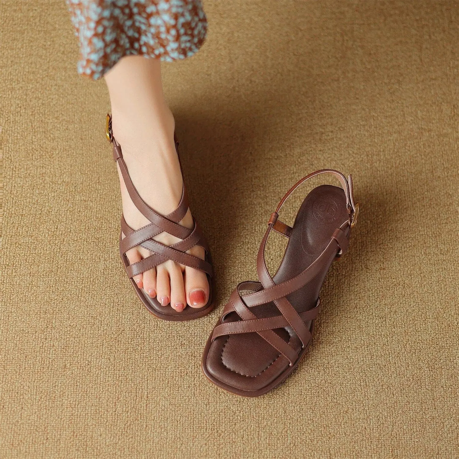 Leather Open Toe Sandals