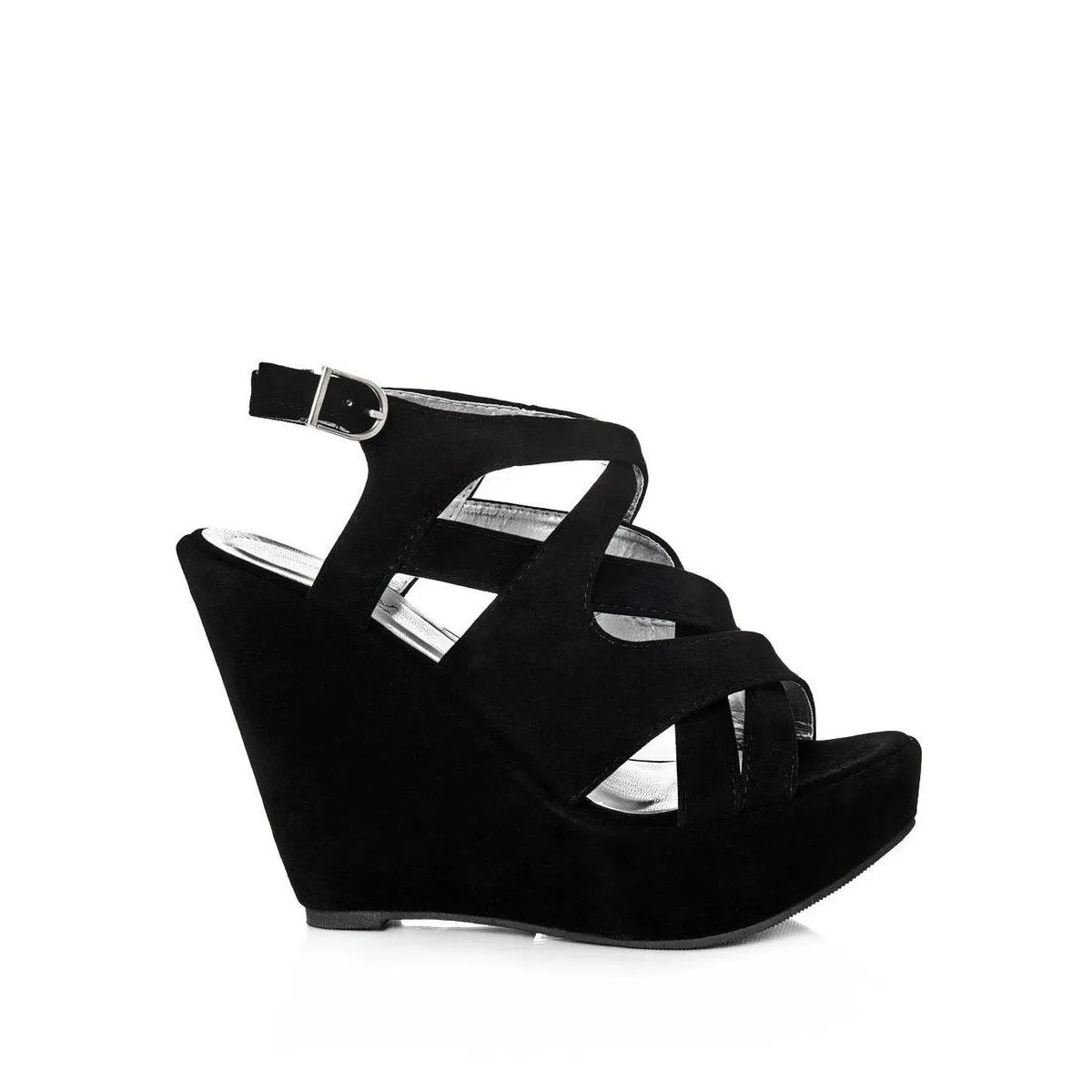 LEEMA Strappy Wedge High Heeled Platform Ankle Strap Sandals