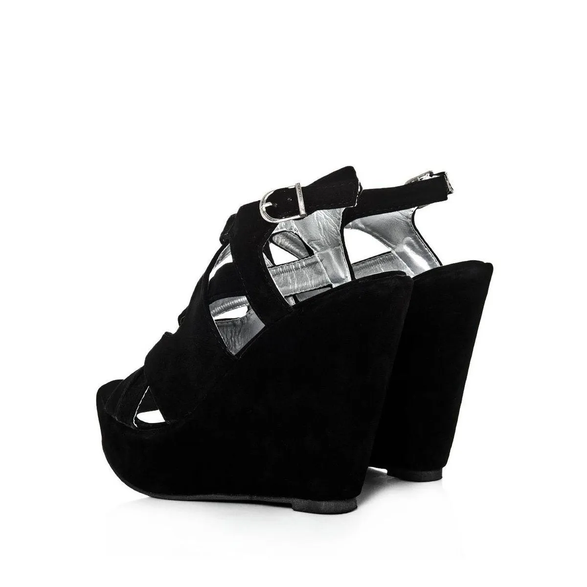 LEEMA Strappy Wedge High Heeled Platform Ankle Strap Sandals