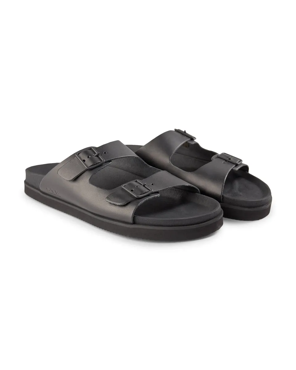 Luma sandal leather - BLACK