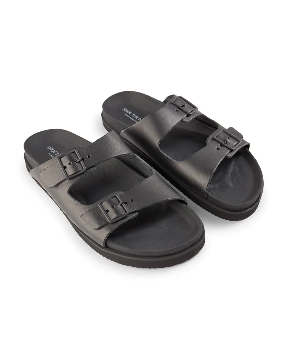 Luma sandal leather - BLACK