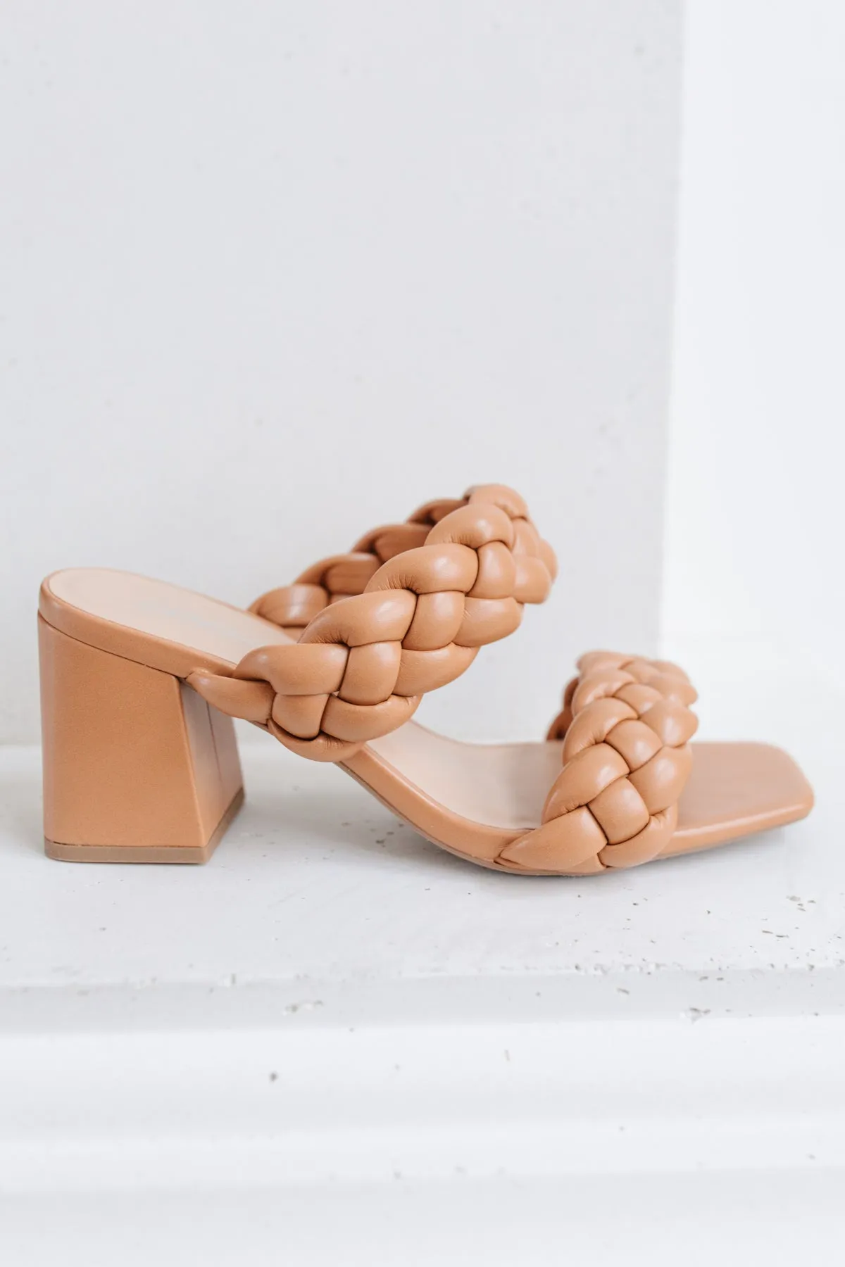 Maya Braided Heels in Tan