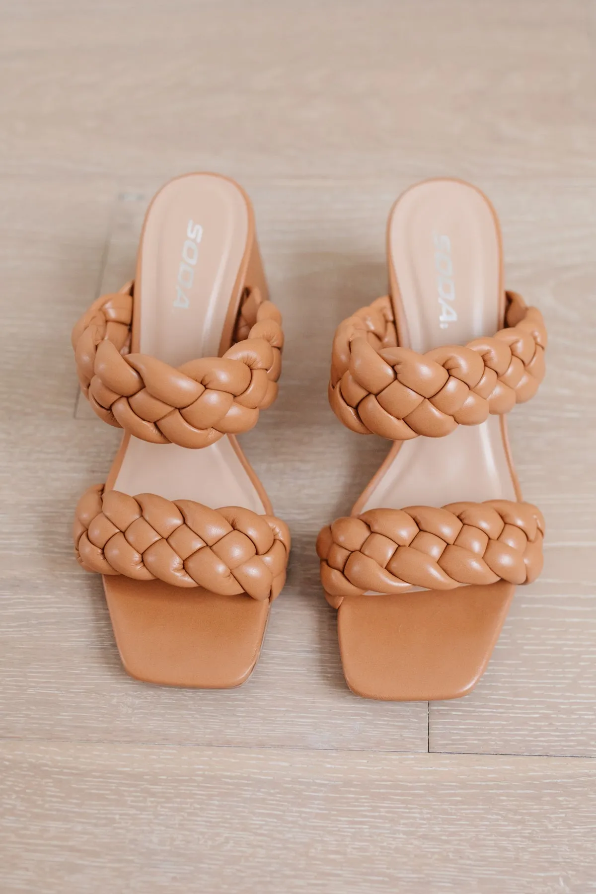 Maya Braided Heels in Tan