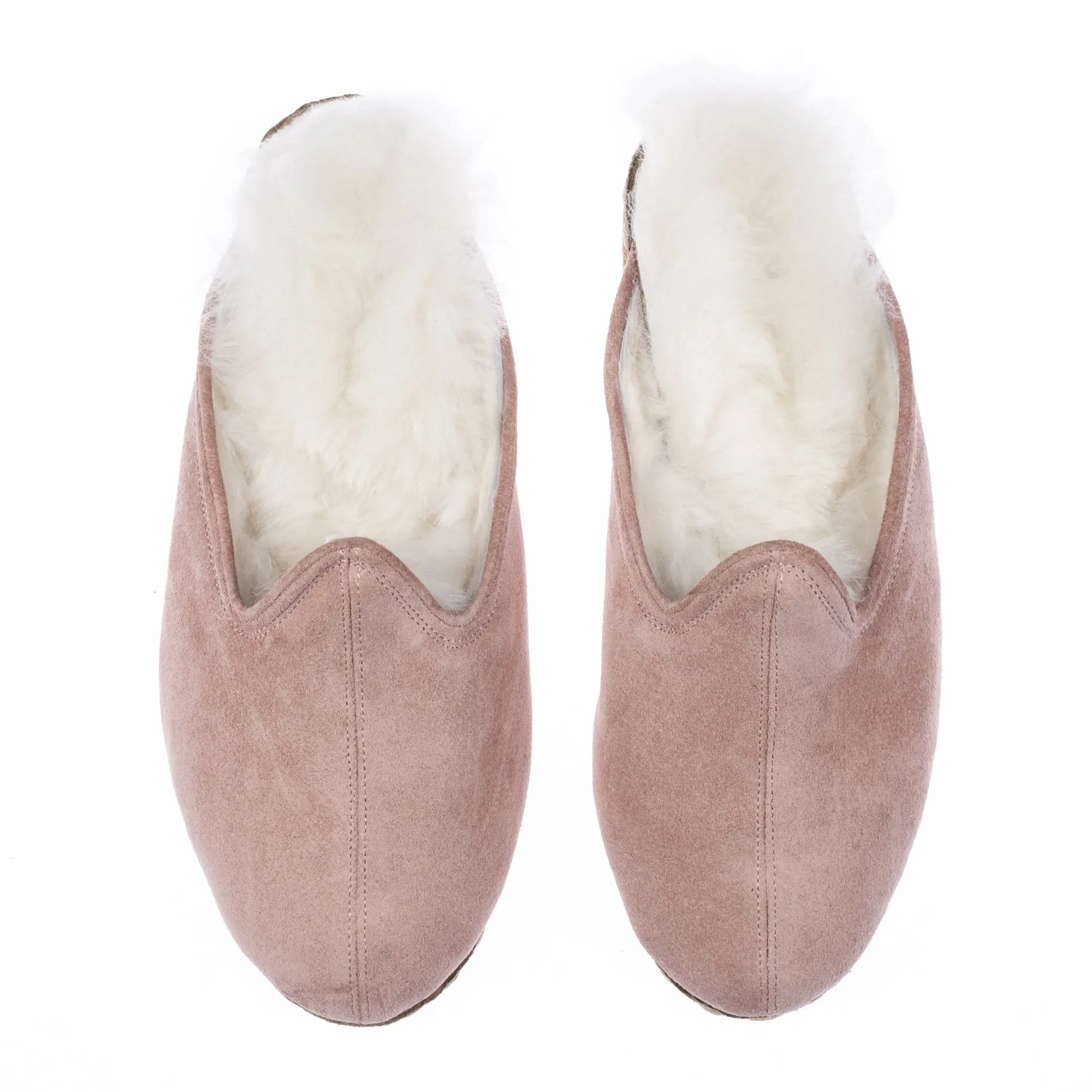 Men's Pink Suede Shearling Slippers