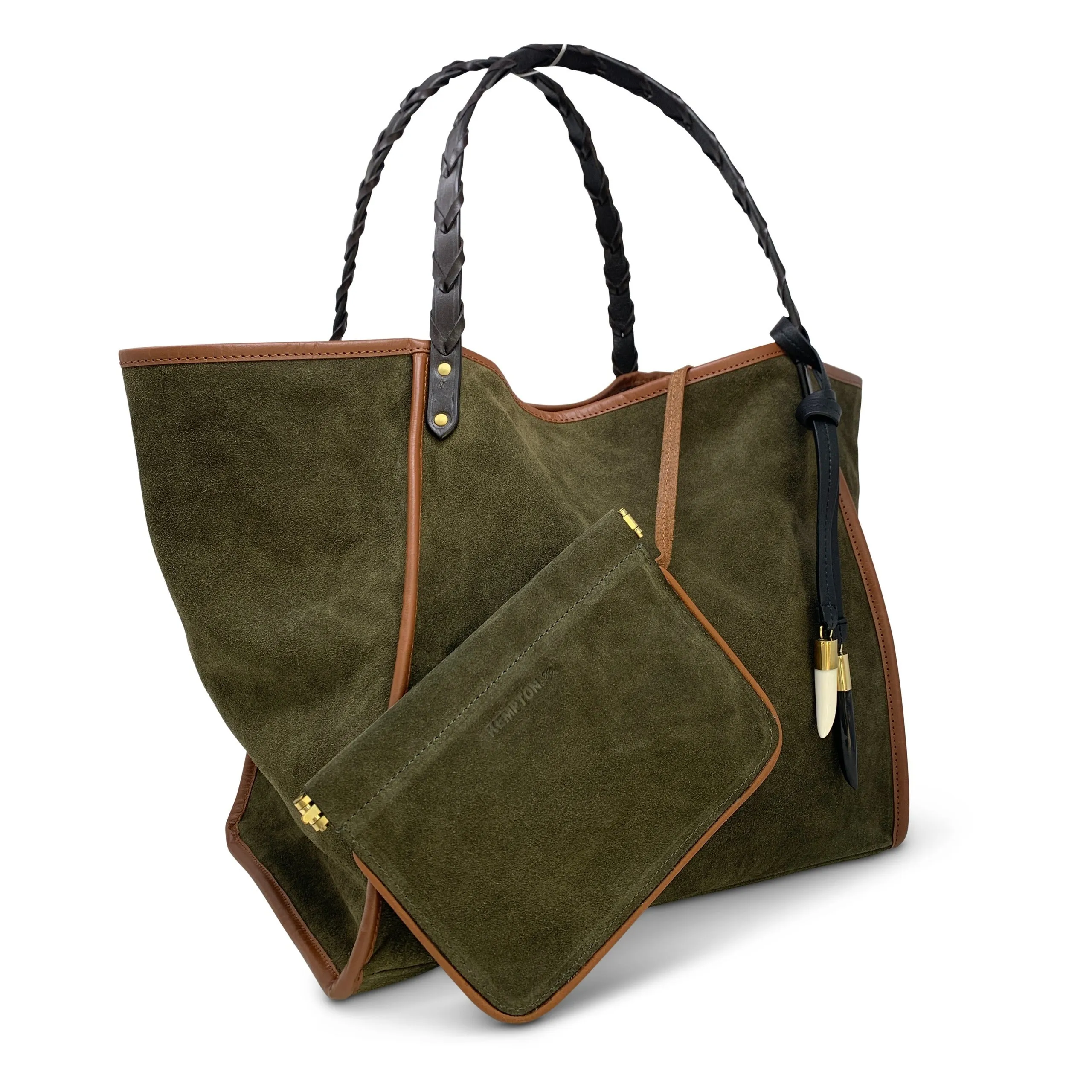 OLIVE SUEDE TAUNTON TOTE