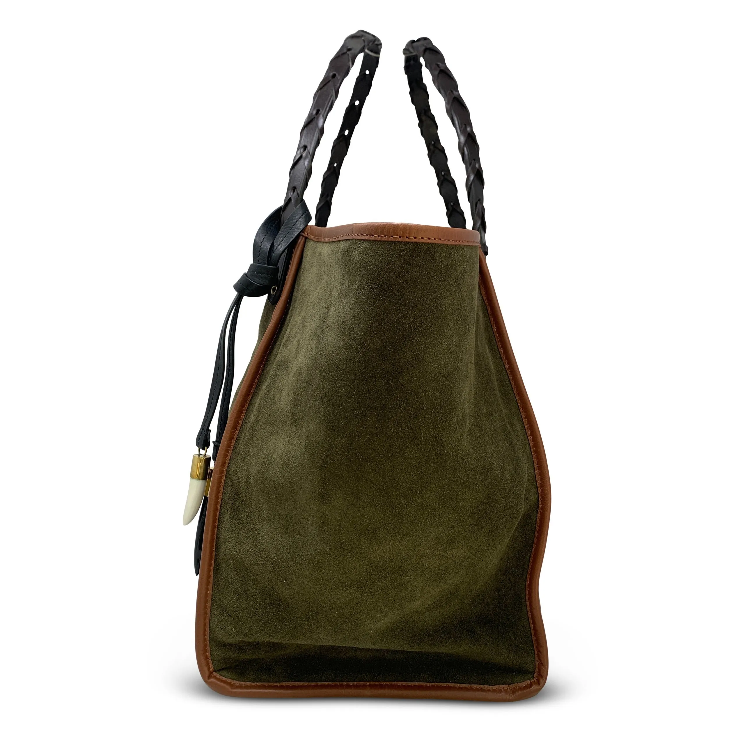 OLIVE SUEDE TAUNTON TOTE