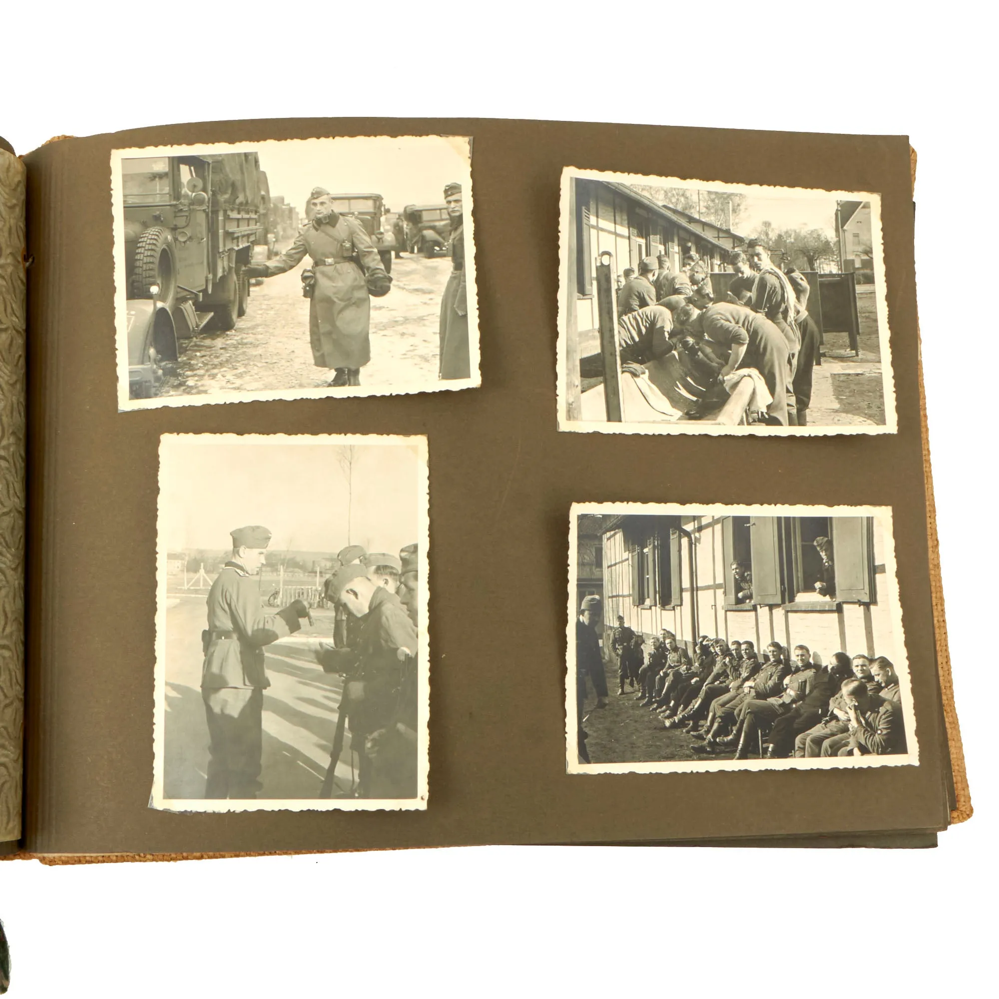 Original German WWII Heer Pioneer & Panzer Armored Personal Photo Album with Tank Pictures & Captions- 180 Photos