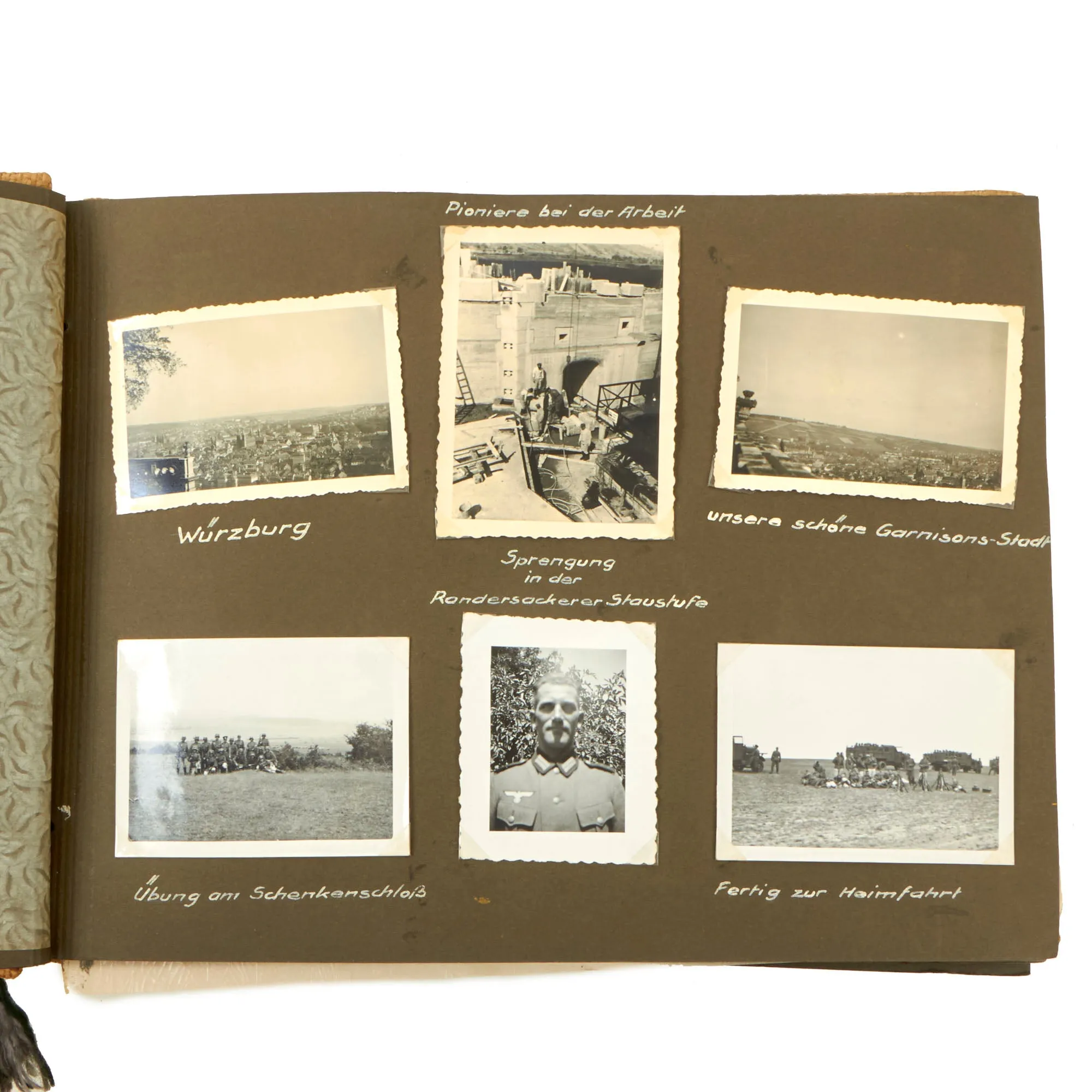 Original German WWII Heer Pioneer & Panzer Armored Personal Photo Album with Tank Pictures & Captions- 180 Photos