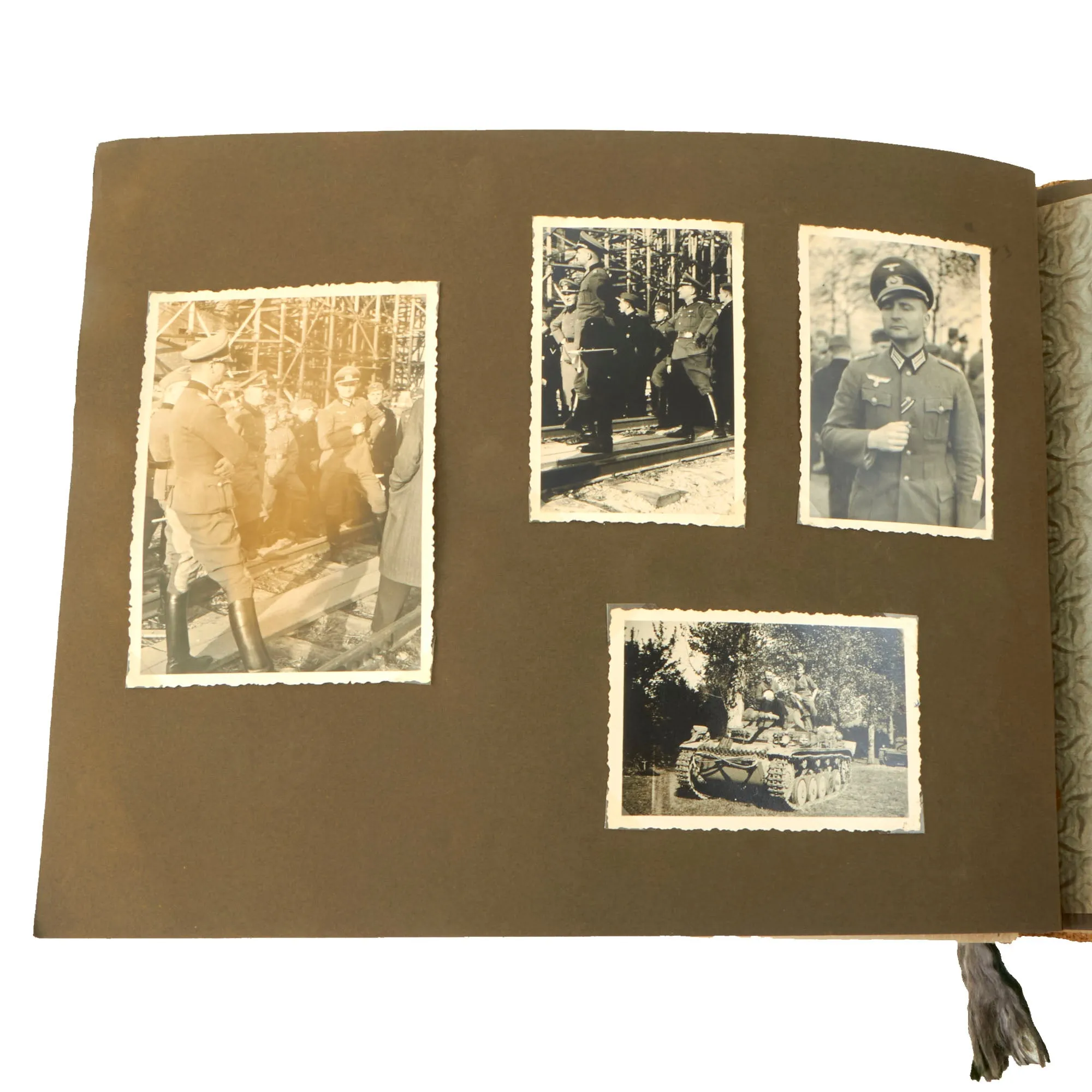 Original German WWII Heer Pioneer & Panzer Armored Personal Photo Album with Tank Pictures & Captions- 180 Photos