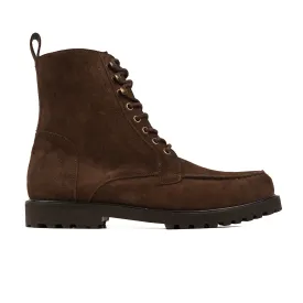 Oshawa - Men's Dark Brown Kid Suede Boot