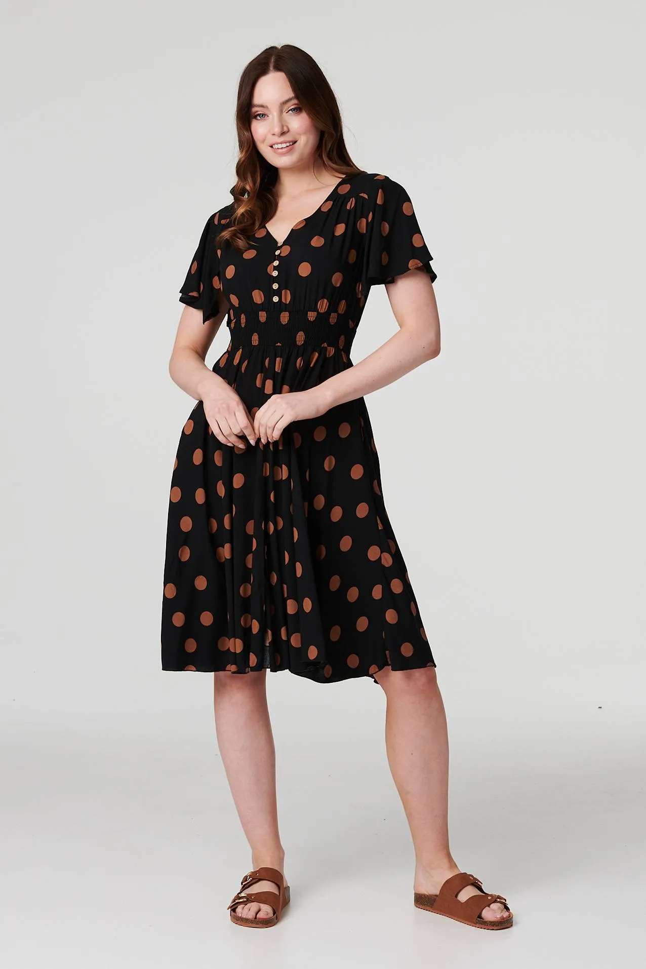 Polka Dot Fit & Flare Short Dress