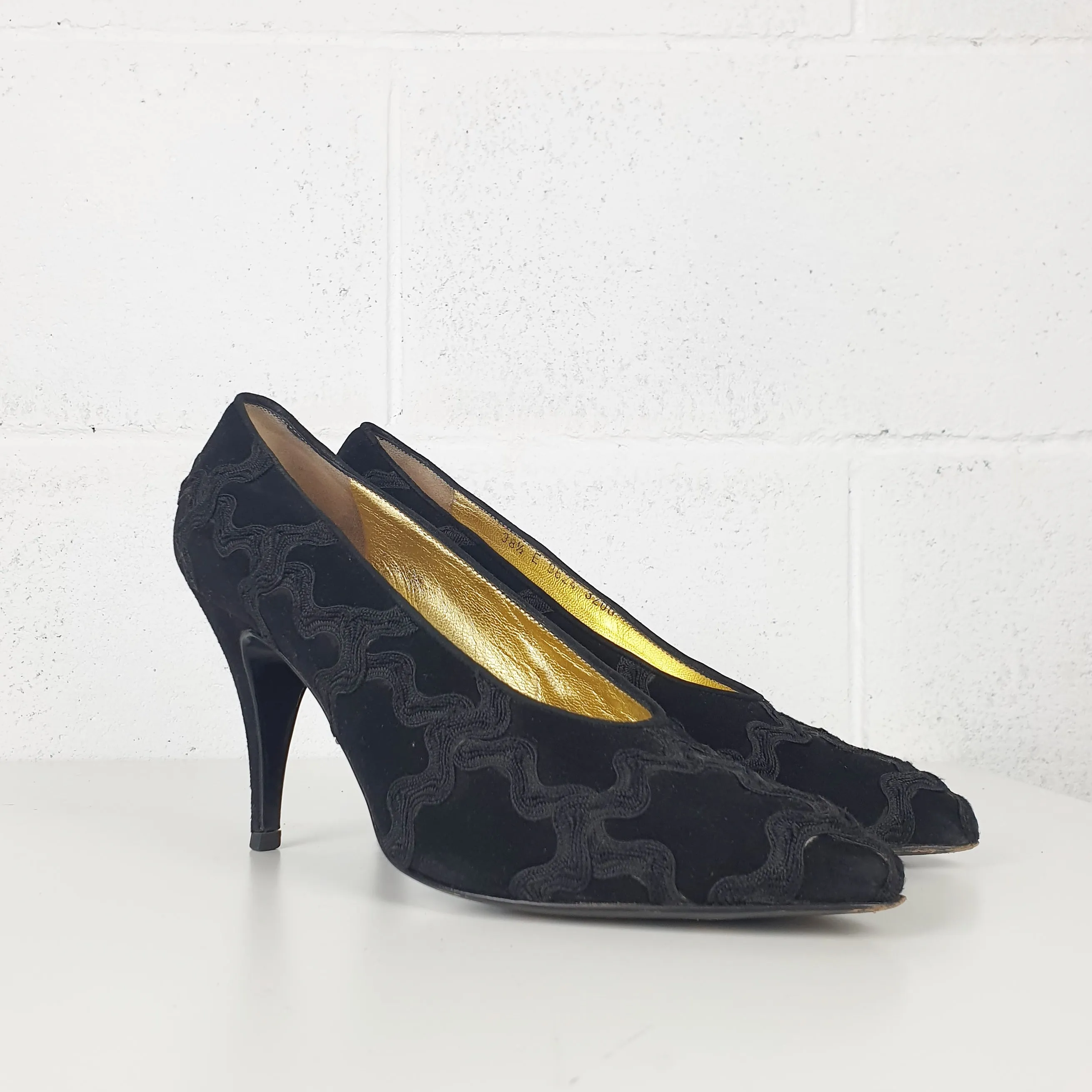 Scarpe Moschino vintage velluto nero