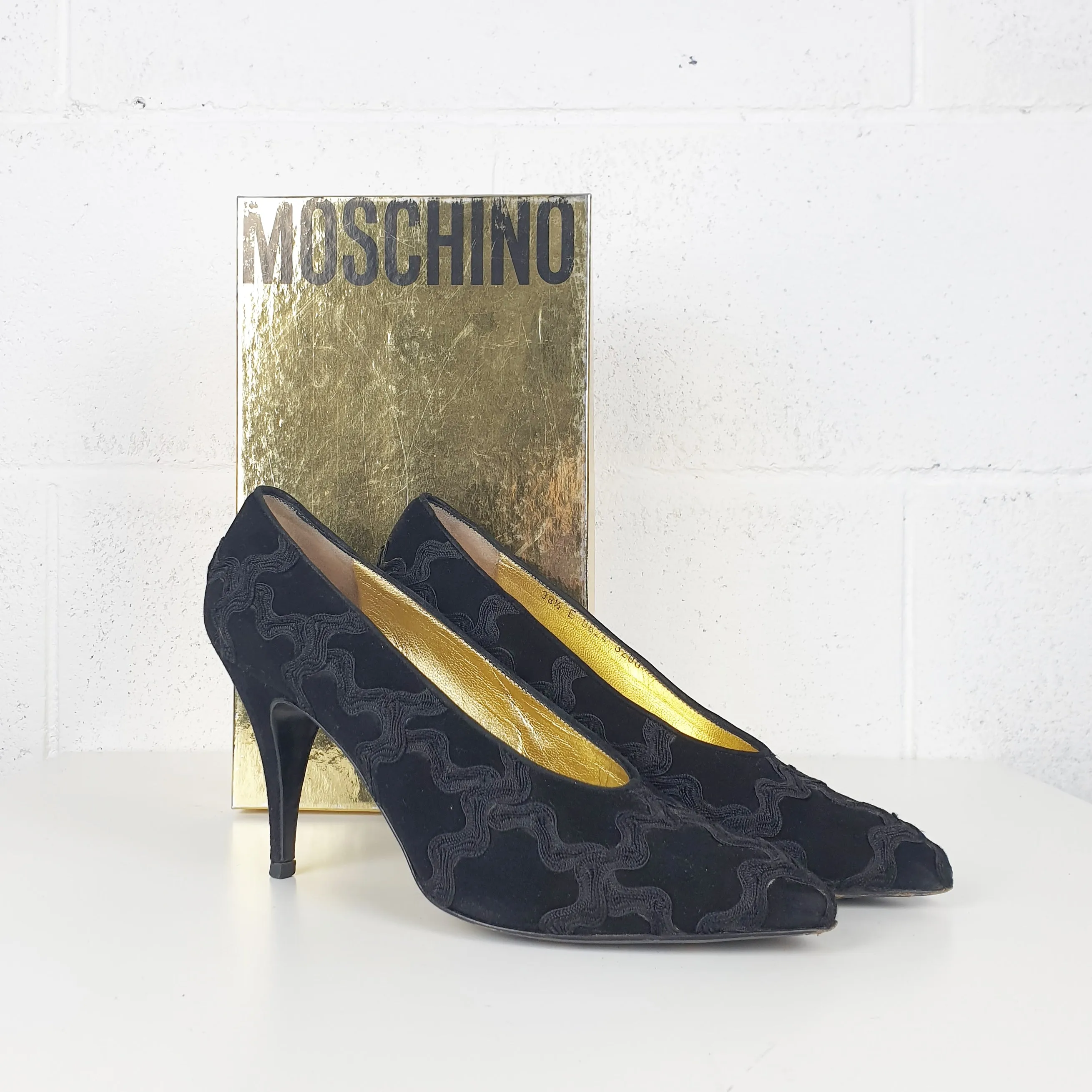 Scarpe Moschino vintage velluto nero