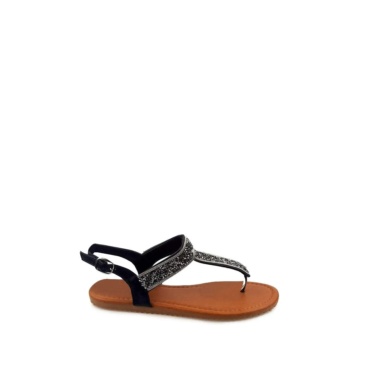 SHAUNA Glitter T-Bar Toe Post Sandal