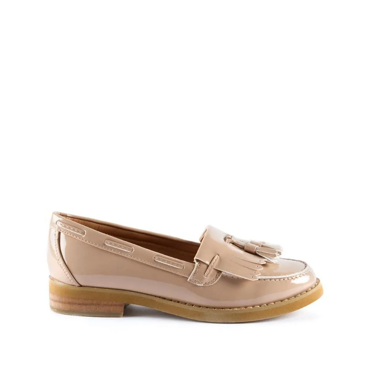 SMARTIES Flat Block Stacked Heel Tassel Fringe Loafer