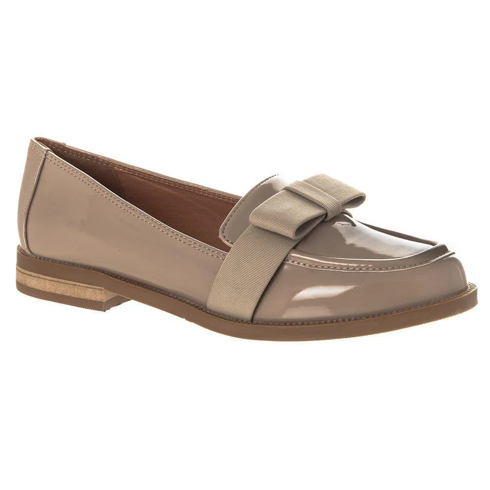 Snickers Flat Block Heel Classic Loafer Fabric Bow