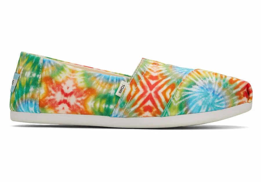 Toms Womens Alpargata Fiesta Red Tie Dye Canvas