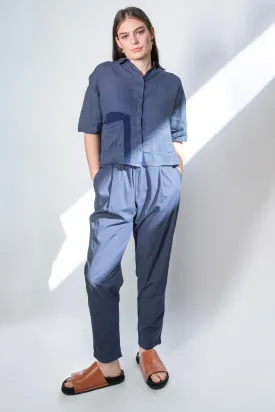 Transit Par Such Tapered Slim Cotton Pant in Navy