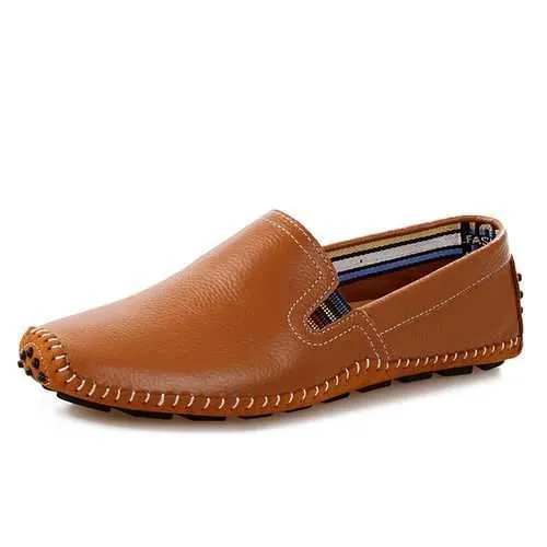 US Size 6.5-11.5 Men Leather Casual Outdoor Soft Slip On Flat Loafers