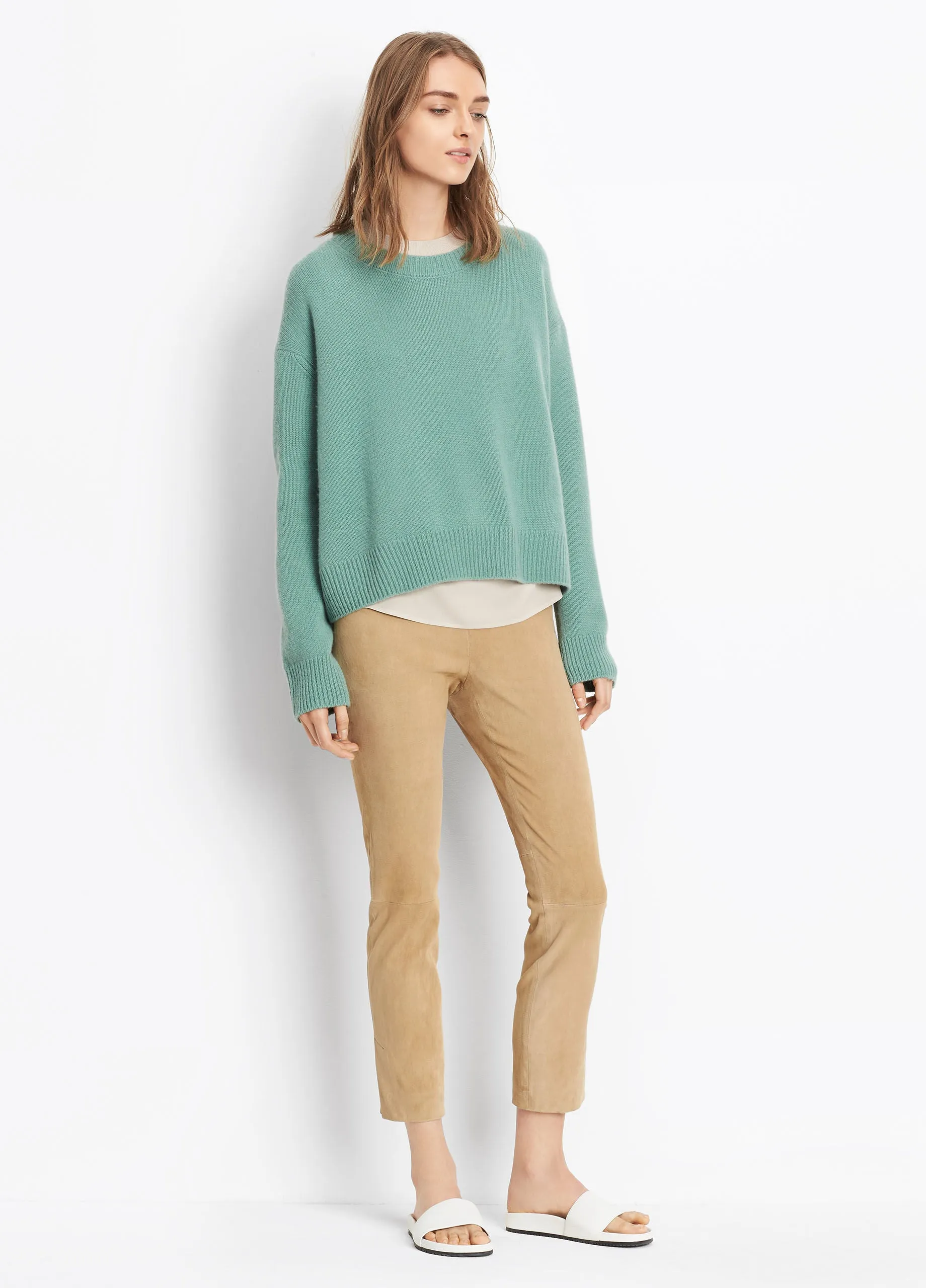 Vince Stretch Suede Split Hem Legging