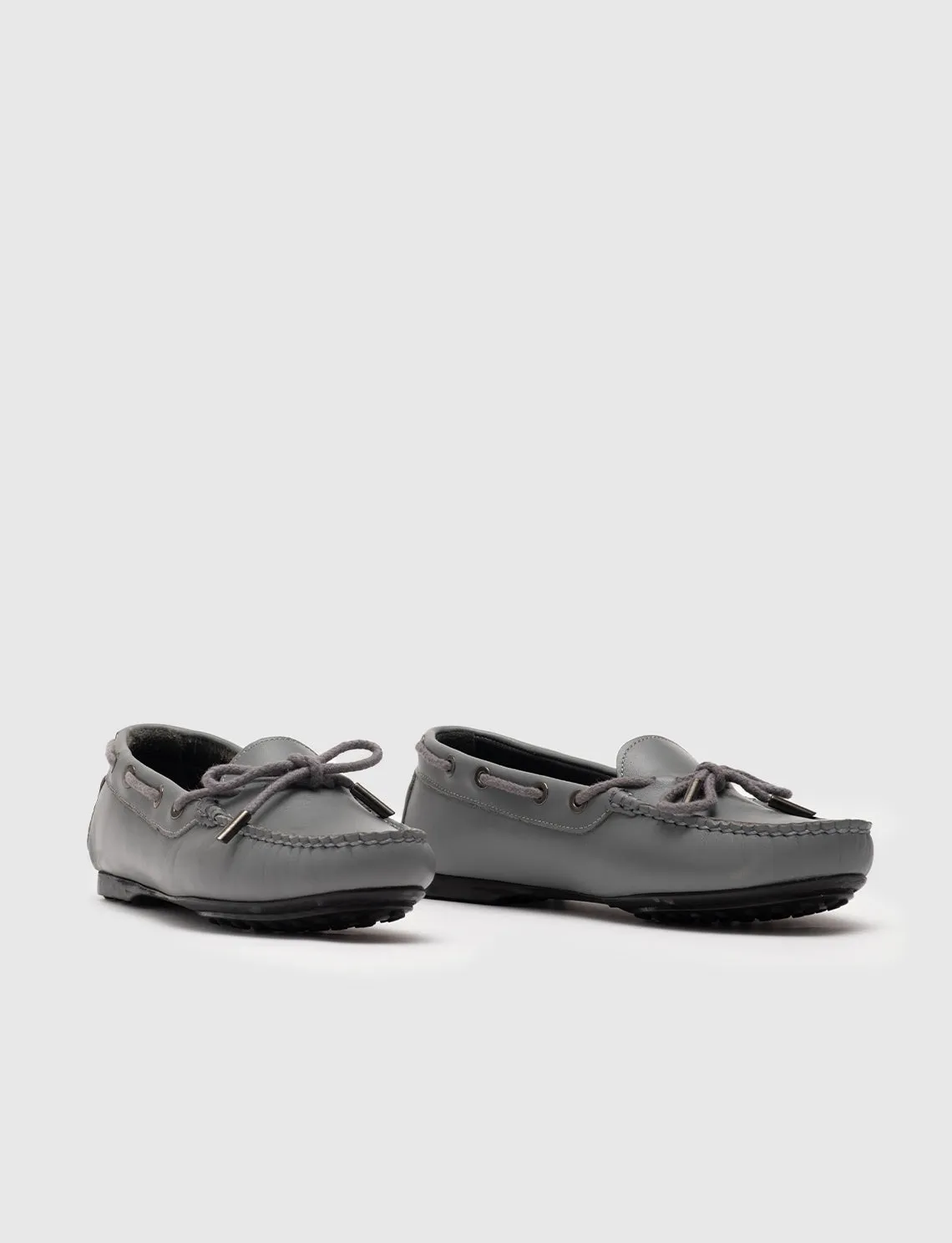 Women Grey Genuine Leather Loafers