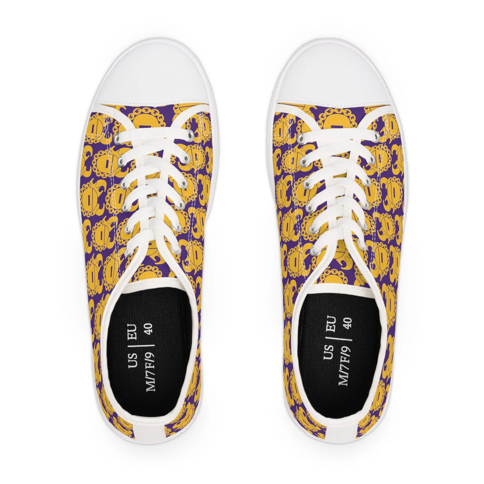 Women's Low Top Sneakers - Purple/Gold Helmets