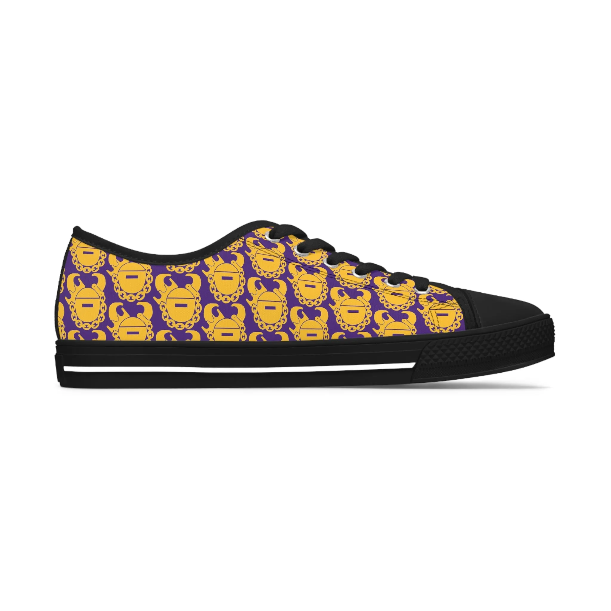 Women's Low Top Sneakers - Purple/Gold Helmets