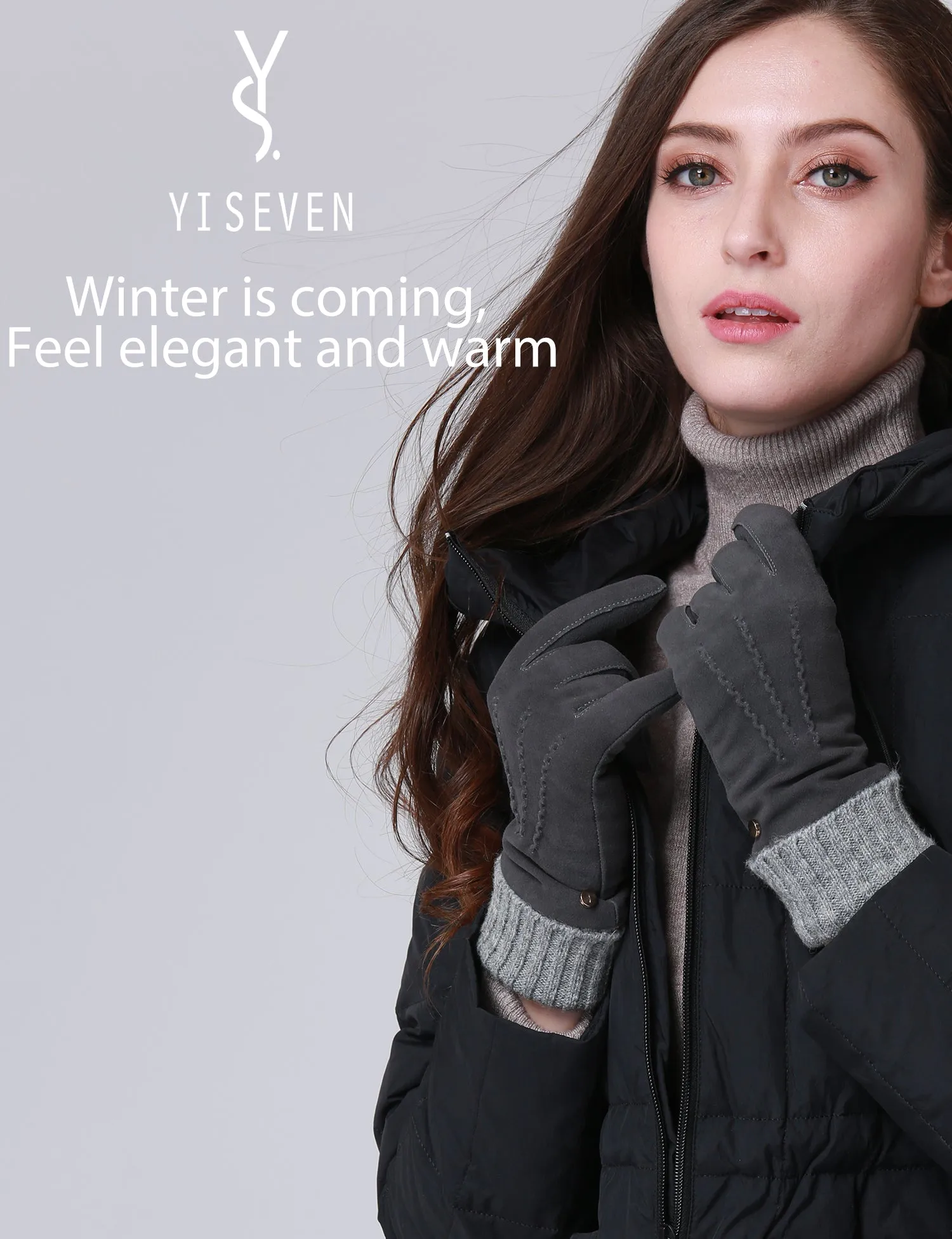 YISEVEN Womens Lambskin Suede Leather Gloves